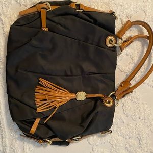 Vince Camuto black micro fabric bag